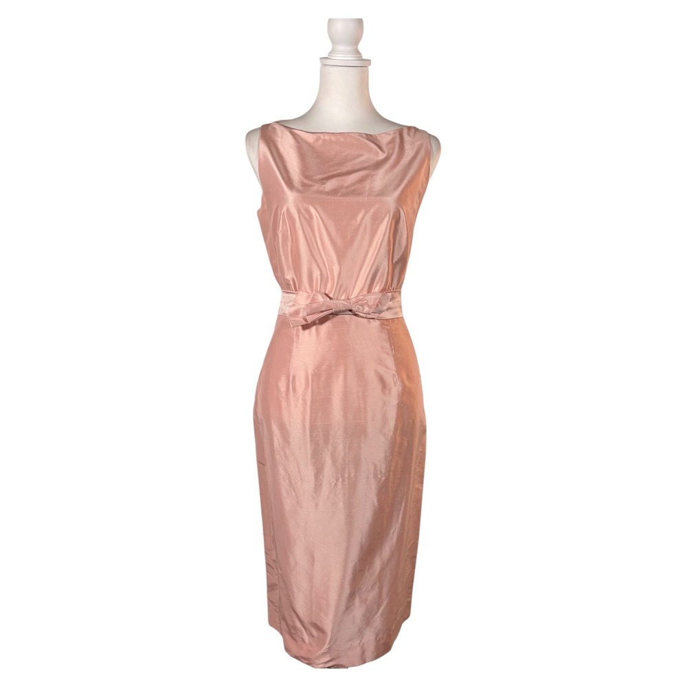 90s Pink 100% Linen Dress Women's 8 Masano‎ New York Chic Old Hollywood Glam